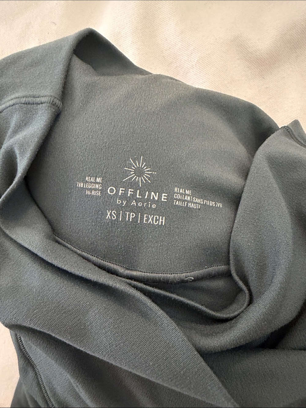 Offline aerie XS crossover high waist green leggings like new - Picture 3 of 4